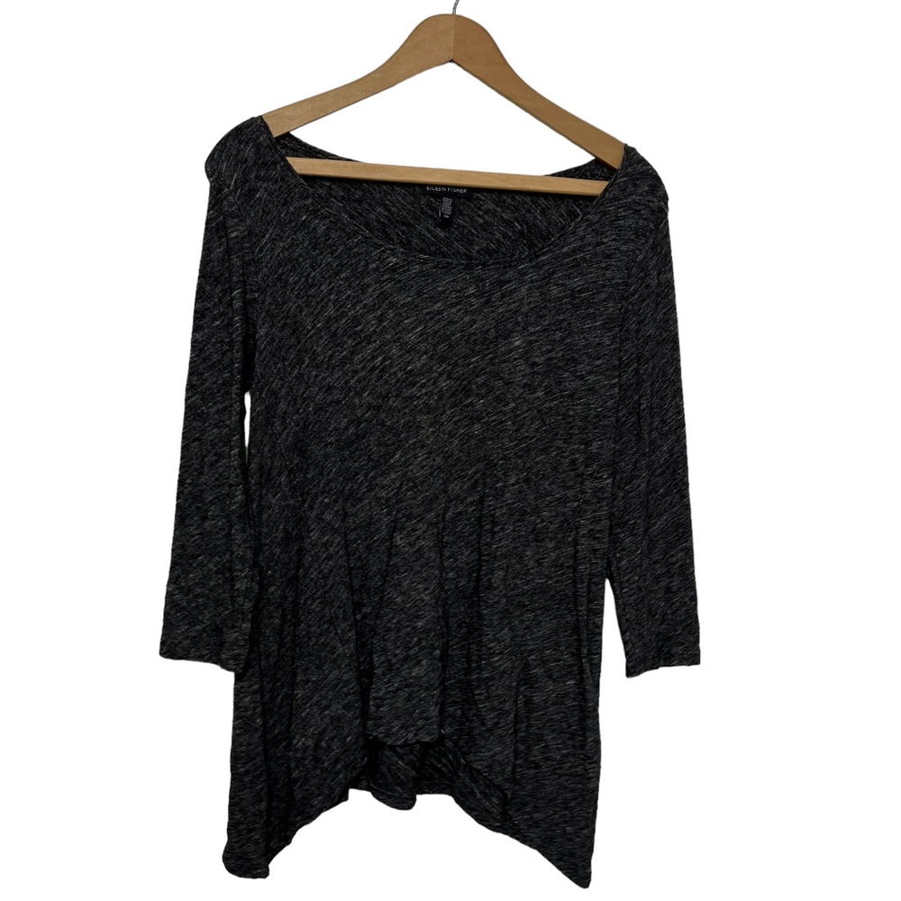 Eileen Fisher Organic Cotton Wool Bias Twist Top Small